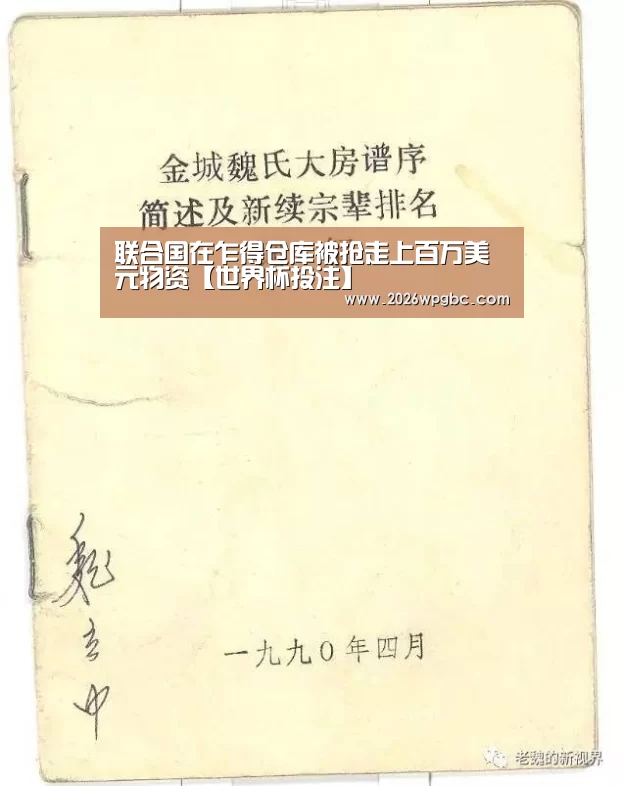 联合国在乍得仓库被抢走上百万美元物资【世界杯投注】